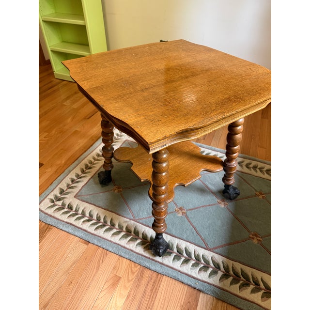 Victorian Victorian Clawfoot Parlor Table For Sale - Image 3 of 4