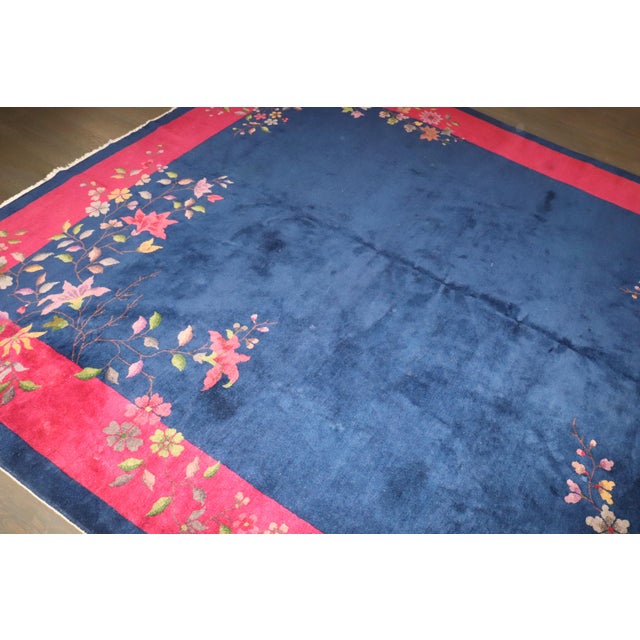 Antique Chinese Art Deco Rug, 8'10'' X 11'7'' For Sale In New York - Image 6 of 9