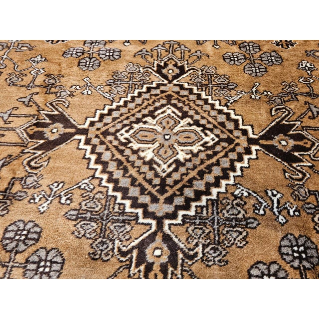 Vintage Persian Bakhtiari Rug, Hand-Knotted Wool, Allover Geometric Pattern, Camelhair & Ivory, 8x11 For Sale - Image 4 of 18