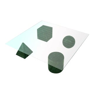 Late 20th Century Massimo Vignelli Meta Fora Marble and Glass Coffee Table For Sale