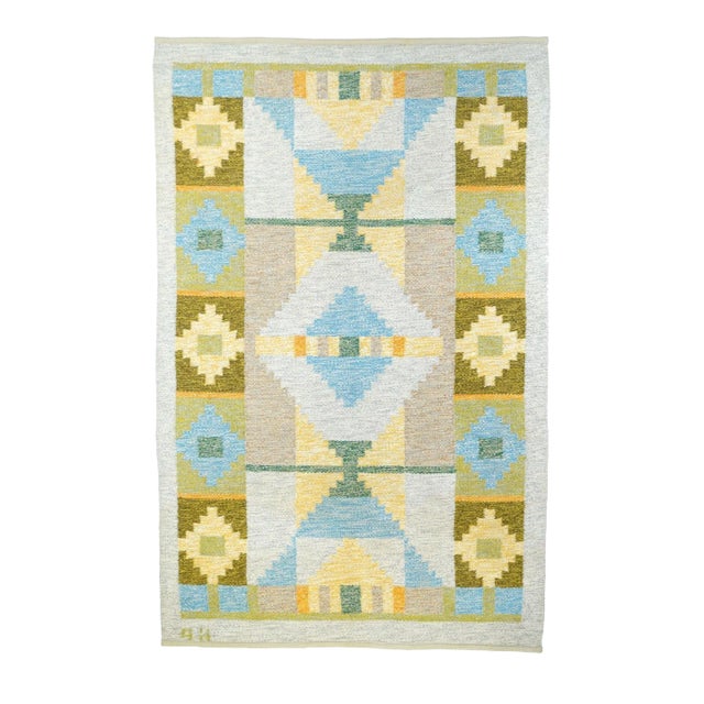 Swedish Kilim 4'3'' x 6'7'' For Sale