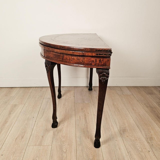 Italian Baroque Olive & Walnut Folding Table, Possibly Venetian, Circa 1760 For Sale - Image 10 of 16