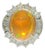 8.26 Carat Fire Opal Diamond Platinum Ring, Size 6.5 For Sale