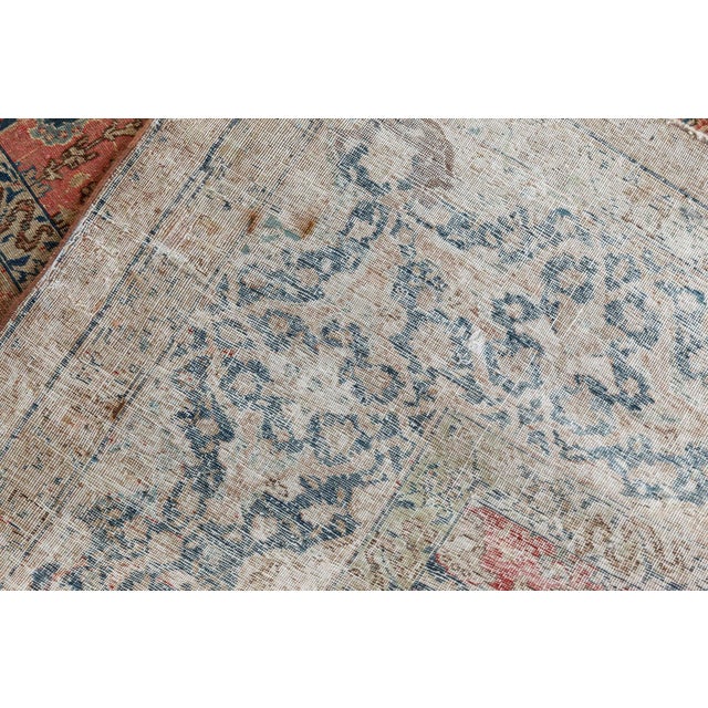 Persian Authentic Persian Tabriz Pink Handmade Wool Rug For Sale - Image 3 of 8