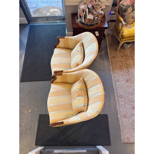 Hickory Furniture 20th Century Vintage Striped Hickory Side Chairs For Sale - Image 4 of 9