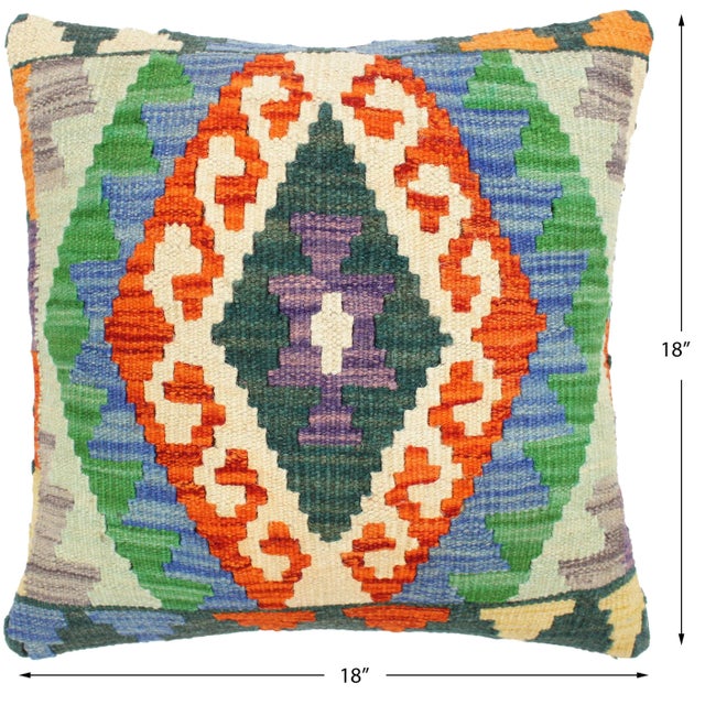 Boho Chic Boho Chic Turkish Siu Hand Woven Kilim Throw Pillow For Sale - Image 3 of 5