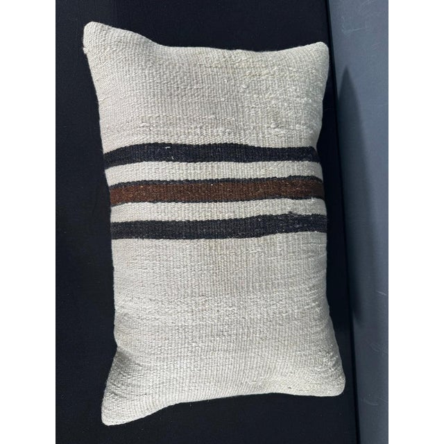 Turkish Hemp Pillow Cushion Natural Beige Black Pillow Cushion Cover 16" x 24" #30081 Enhance your home decor with our...