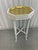 1950s Hollywood Regency Style White Pedestal Side Table With Brass Tray Top For Sale - Image 4 of 7