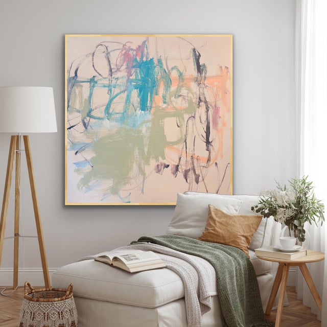 Abstract Sarah Trundle, Contemporary Abstract Painting, "Late to the Party" For Sale - Image 3 of 6