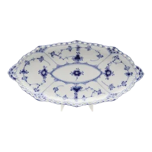 1950s Royal Copenhagen Serving Dish, Blue Fluted Full Lace, No. 1115