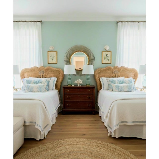 Vintage Oversized Arched Natural Wicker Coastal Boho Twin Size Headboards- A Pair For Sale - Image 10 of 10