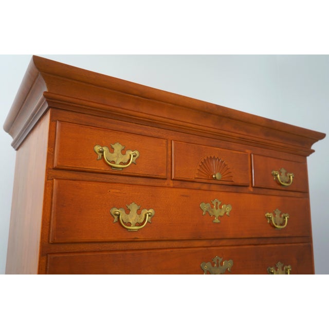 New England Queen Anne Style Cherry Finish Tall Highboy For Sale In Philadelphia - Image 6 of 15