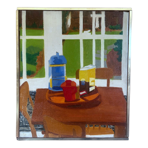 MCM “Interior: Still Life" by Phyllis Skolnick Hirschberg (1925–2011) Modernist Oil Painting