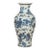 A vintage Chinese blue and white hand-painted vase from the mid-20th century, with architecture, tree and water décor....