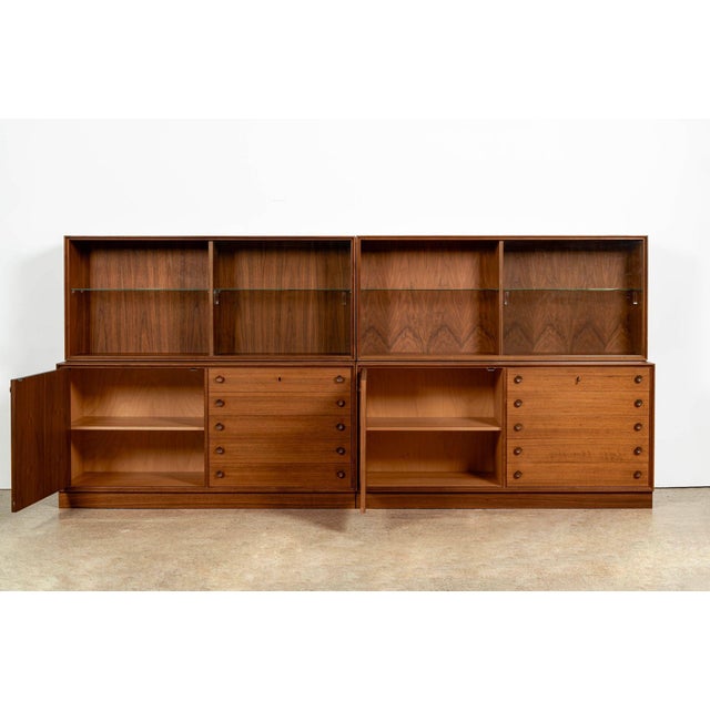 Pair of Swedish Mid-Century Modern Teak Bookcase Display Cabinets, 1960s For Sale - Image 4 of 18