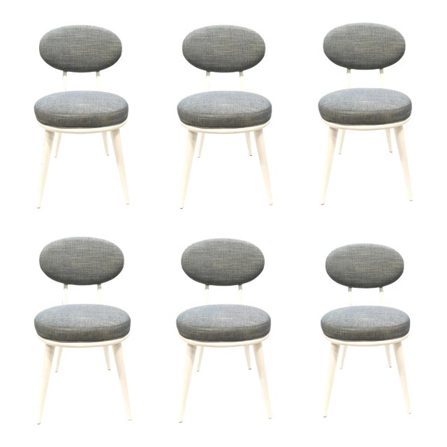 Drexel Heritage Blue-Gray Dwelling Dining Chairs Set of Six For Sale