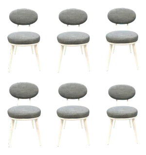 Drexel Heritage Blue-Gray Dwelling Dining Chairs Set of Six