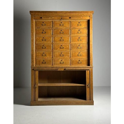 Vintage Roller Door Filing Cabinet, 1950s For Sale - Image 3 of 6