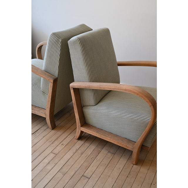 Art Deco Armchair in Tatton Stripe, a Pair For Sale - Image 10 of 14