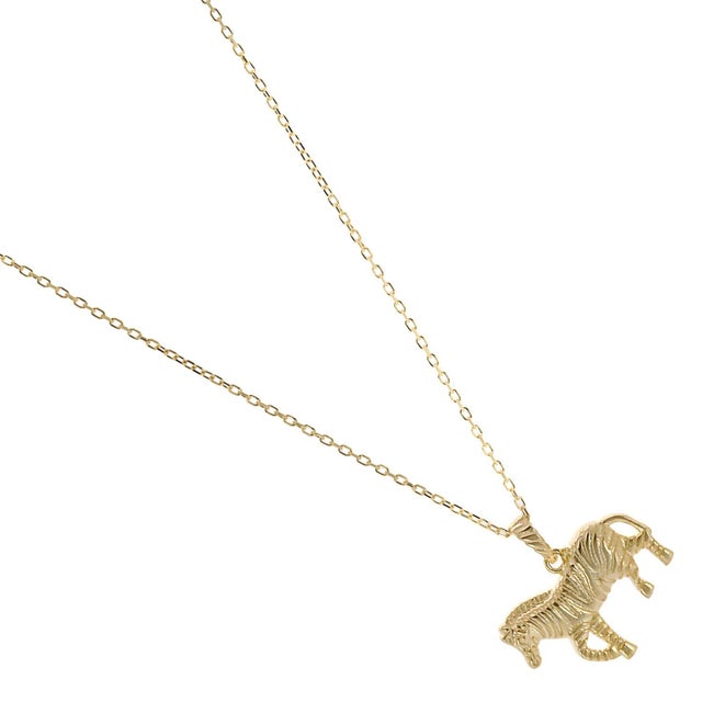 Contemporary Balance Zebra Pendant Gold Chain Necklace For Sale - Image 3 of 6