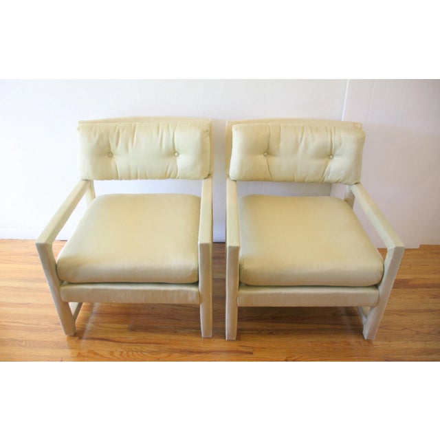1960s Mid Century Modern Pair of Milo Baughman Style Parsons Chairs for John Stuart For Sale - Image 5 of 7