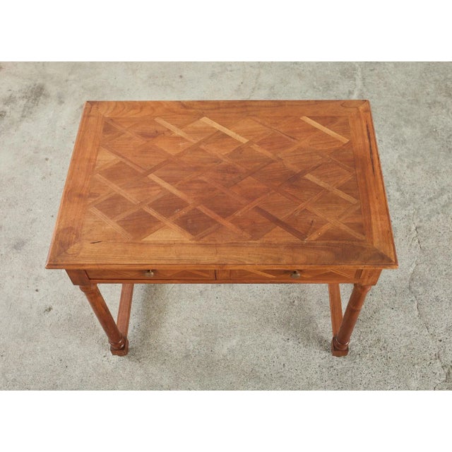 Wood Louis Philippe Style Parquetry Writing Table Desk For Sale - Image 7 of 13