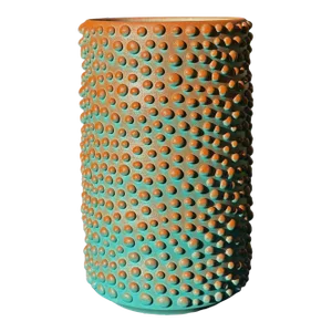 Aqua and Salmon Organic Dot Ombre Vase