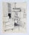 Circa 1950's pen and ink drawing of a living room interior. Funky lamp mid century moder furniture. Unsigned. Unframed,...