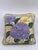 Beautiful hand made needlepoint pillow of blue hygrangea flower. The pillow backside is a yellow taffeta silk with a multi...