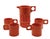 Splendid set of four orange cups with Il Picchio ceramic jug, (signature under the base) This piece has an attribution...
