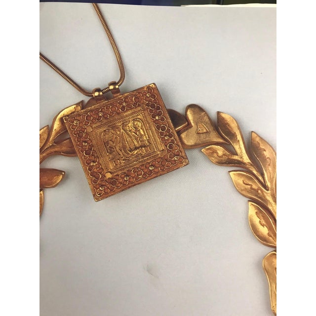 Mid-Century Modern Early Gilt Bronze Necklace by Line Vautrin For Sale - Image 3 of 11