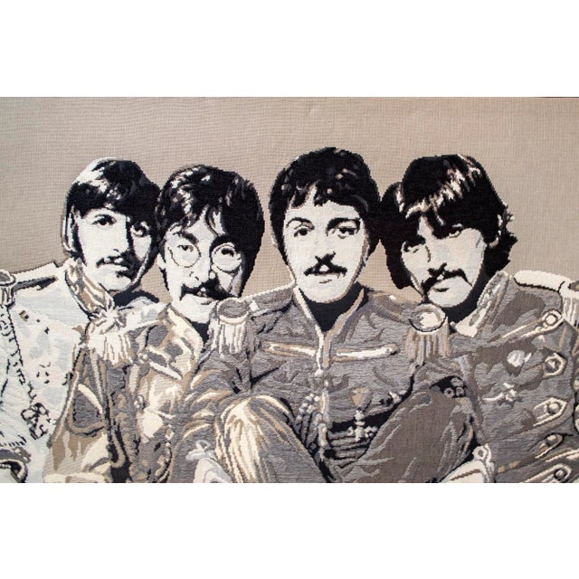 Italian Embroidered Headboard with the Beatles, 1980s For Sale - Image 3 of 5