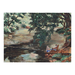 Sitting by the Lake, Landscape by Joseph Yeager, 1940