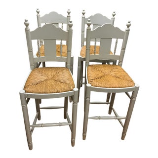 Nantucket Style Bar Stools - Set of 4 For Sale