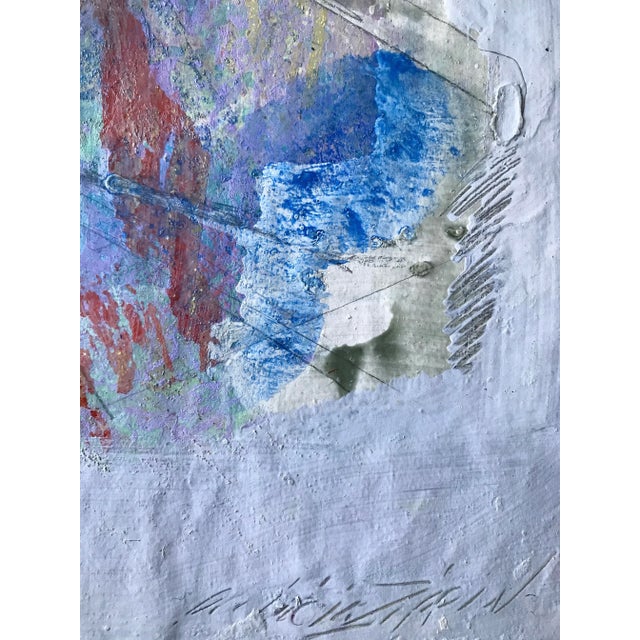 Late 20th Century Patricia Zippin "Blue" 1980s Abstract Painting Academie Julian For Sale - Image 5 of 6