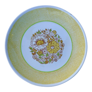 1968 Yellow Floral Ironstone Platter by Taylor, Smith, and Taylor
