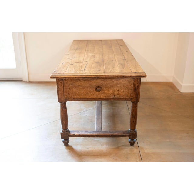 Late 18th Century French Walnut and Acacia Wood Sofa Table with Turned Legs For Sale - Image 4 of 6