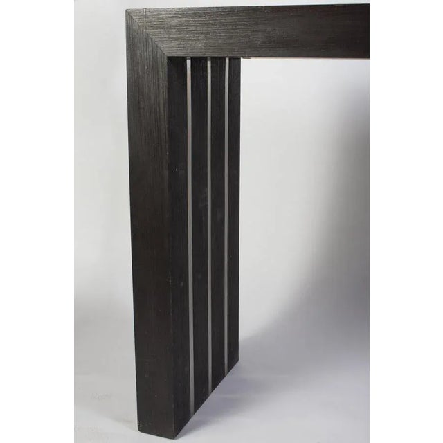 Italian Modernist Dark Wood and Steel Console Table For Sale - Image 6 of 8