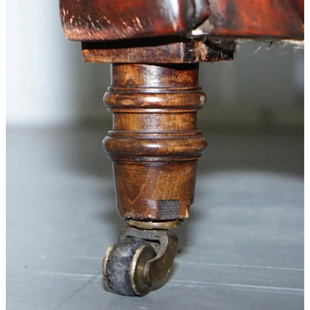 Small Victorian Whisky Brown Leather Chesterfield Sofa For Sale - Image 14 of 18