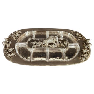 Italian Silver Metal Centerpiece, 1970s For Sale