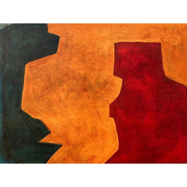 1960s Serge Poliakoff, Green, Orange and Wine-Red Composition L58, 1963, Lithograph For Sale - Image 5 of 6