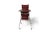 Metal Vintage High Chair in Burgundy Leather with Tray and Potty, 1970s For Sale - Image 7 of 7