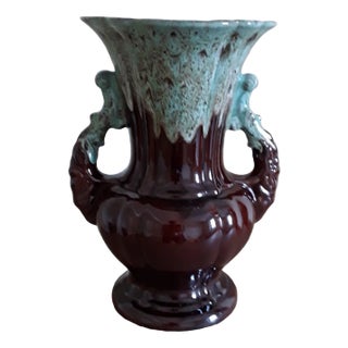 Mid-Century Glazed Ceramic Vase with Handles, Germany, 1950s For Sale
