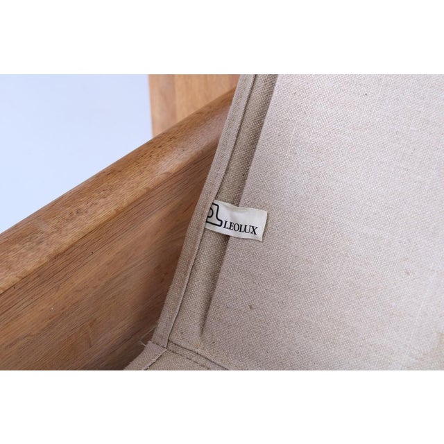 1970s Brutalist Light Oak and Dark Leather Sofa by Harry de Groot for Leolux, 1970s For Sale - Image 5 of 18