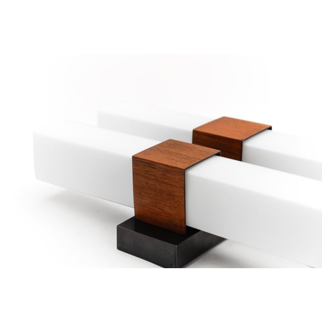 Teak and Opaline Glass Wall Lamp from Kaiser Leuchten, 1960s For Sale - Image 12 of 17