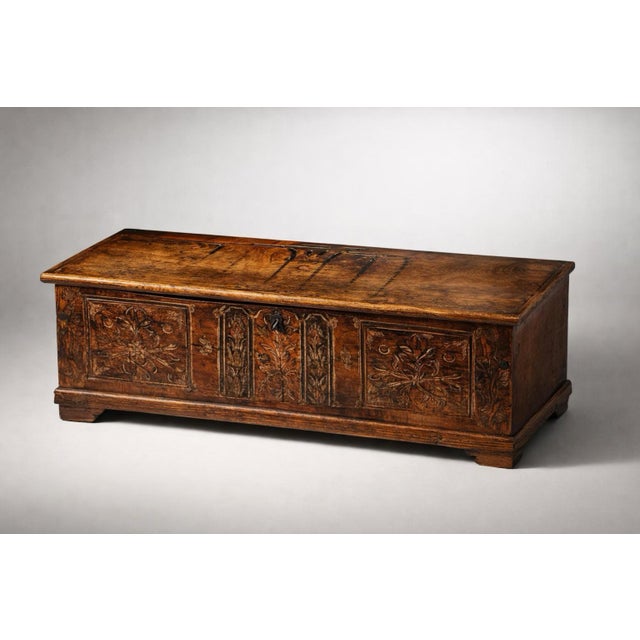 Chestnut Antique Austrian Painted Trunk For Sale - Image 8 of 8