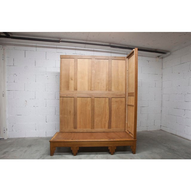 Flemish Art Deco Carved Oak Wardrobe, 1930 For Sale - Image 18 of 18