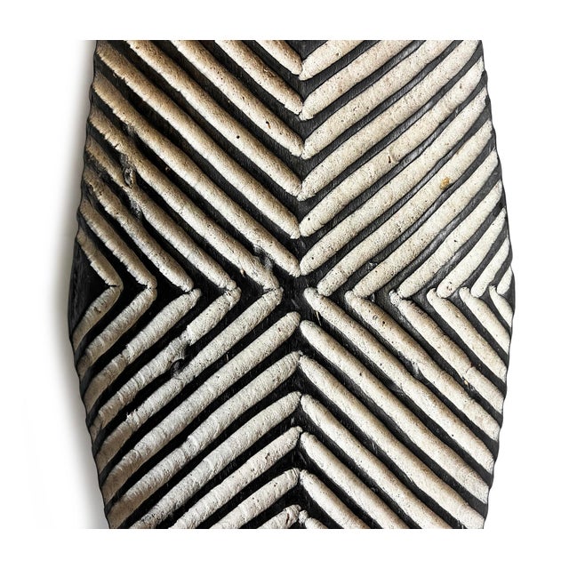 Tribal Vintage Elongated Zulu Shield Wall Decor For Sale - Image 3 of 4