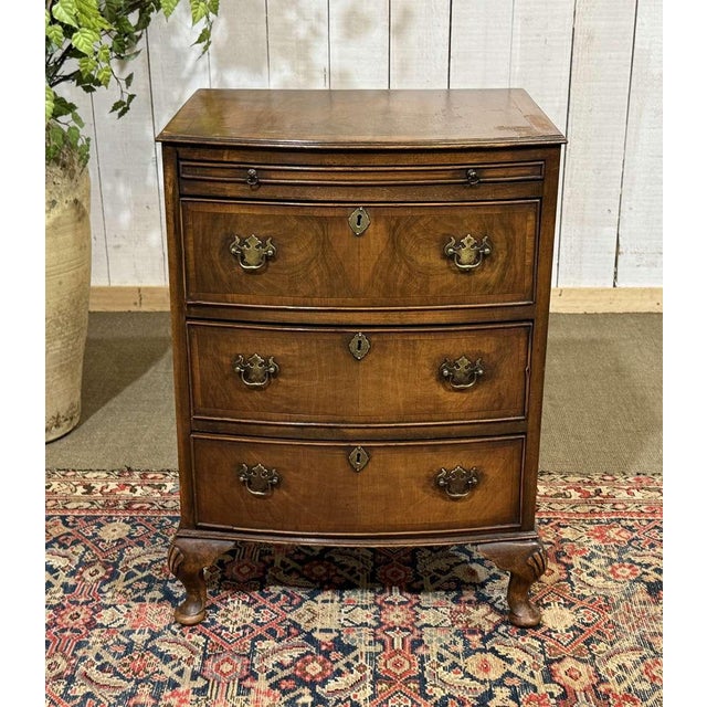 Vintage English Walnut Chest of Drawers, 1950s For Sale - Image 14 of 14