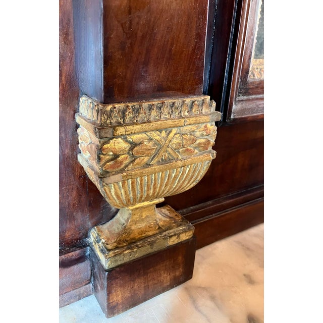 Italian Empire Mahogany and Parcel Gilt Console with Mirror and Carrara Marble Top For Sale - Image 10 of 18